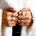 Fashion and popular ins wind ring set, personalized street shooting alloy new ring ring